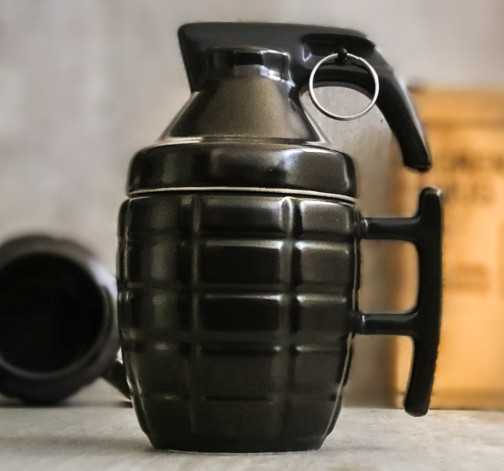 2 x Army hrnek ve tvaru granátu – černý