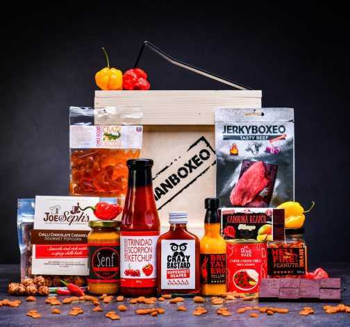 Bedna s páčidlem s chilli EXTRA PÁLIVÁ (Dárkový koš)