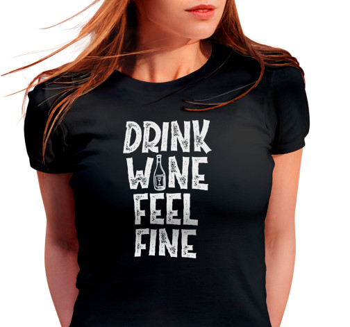 Dámské tričko s potiskem “Drink Wine