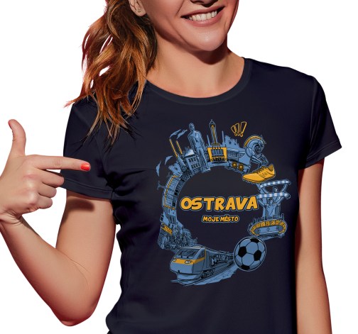 Dámské tričko s potiskem “OSTRAVA”