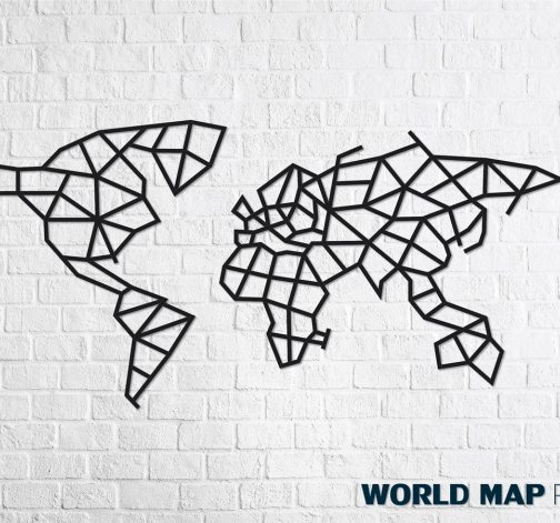 Dřevěné designové puzzle Mapa světa