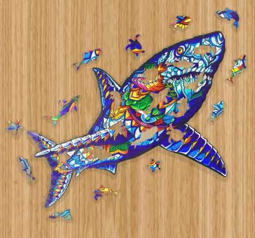Dřevěné kreativní puzzle Žralok