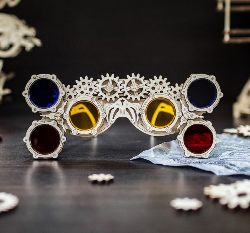 Dřevěné skládací steampunk brýle