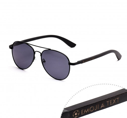 Dřevěné sluneční brýle Aviator černé