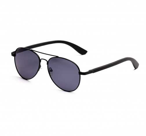 Dřevěné sluneční brýle Aviator – černé