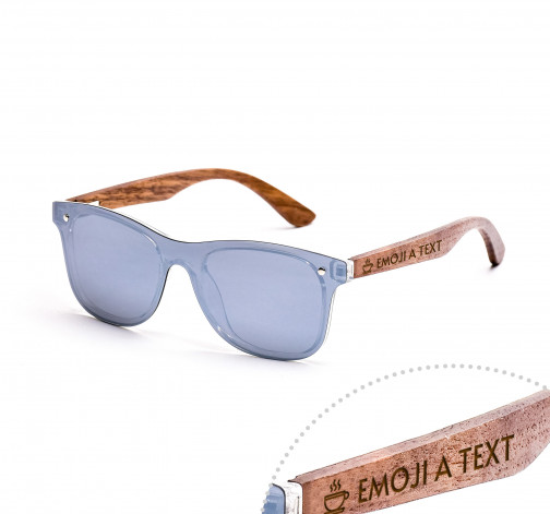 Dřevěné sluneční brýle Luxury stříbrné