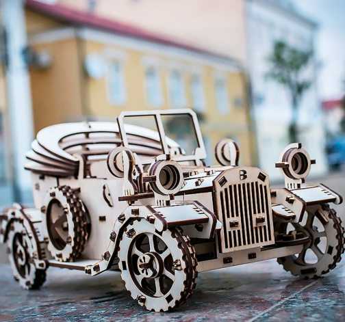 Dřevěný model Retro automobil