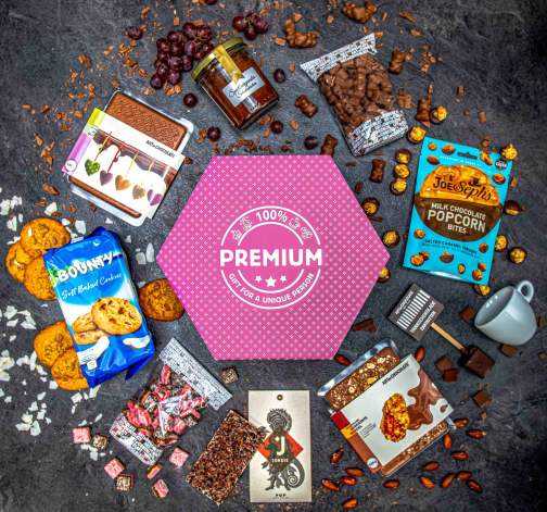 Giftboxeo plné čokoládových specialit XXL - Fialové