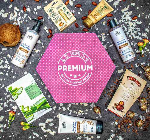 Giftboxeo plné kvalitní kosmetiky Kokos a Argan - Fialové