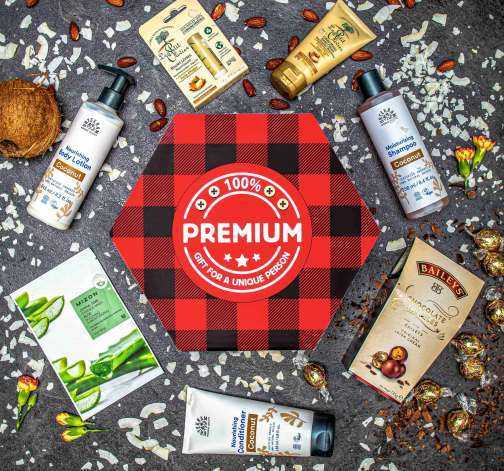 Giftboxeo plné kvalitní kosmetiky Kokos a Argan - Flanelové