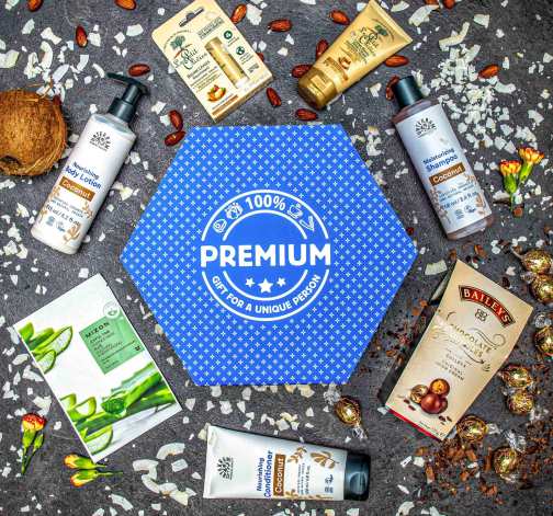 Giftboxeo plné kvalitní kosmetiky Kokos a Argan - Modré
