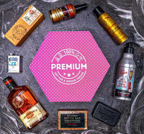 Giftboxeo s luxusní pánskou kosmetikou + luxusní parfém - Fialové