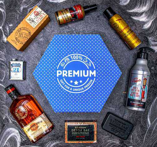 Giftboxeo s luxusní pánskou kosmetikou + luxusní parfém - Modré
