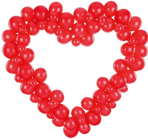 Girlanda z balónků ve tvaru srdce - červená