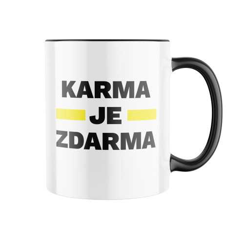 Keramický hrnek s potiskem Karma je zdarma