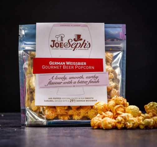 Luxusní pivní popcorn Joe & Seph's s příchutí německého pšeničného speciálu 32 g