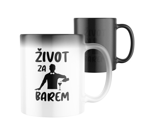 Magický keramický hrnek s potiskem Život za barem