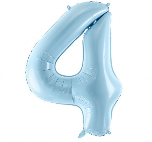 Modrý fóliový balónek ve tvaru číslice ''4''