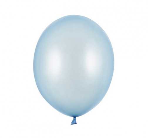 Nafukovací metalické balónky z latexu - baby modré 100 ks