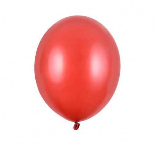 Nafukovací metalické balónky z latexu - červené 10 ks