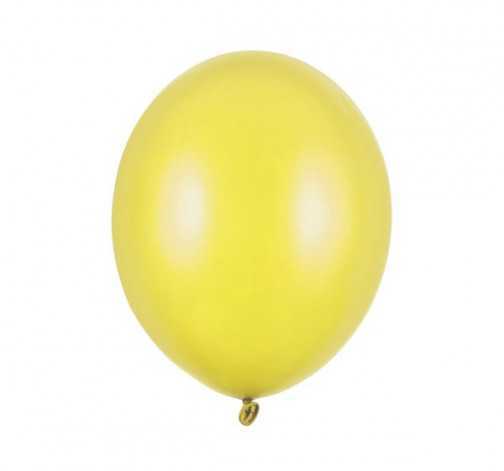 Nafukovací metalické balónky z latexu - žlutá 50 ks