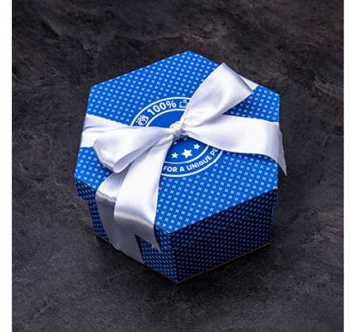 Ozdobná bílá mašle na Giftboxeo - Modré