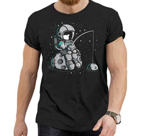 Pánské tričko s potiskem “Astronaut na rybách”