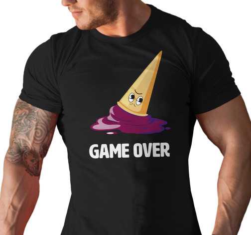 Pánské tričko s potiskem “Game Over - Zmrzlina”