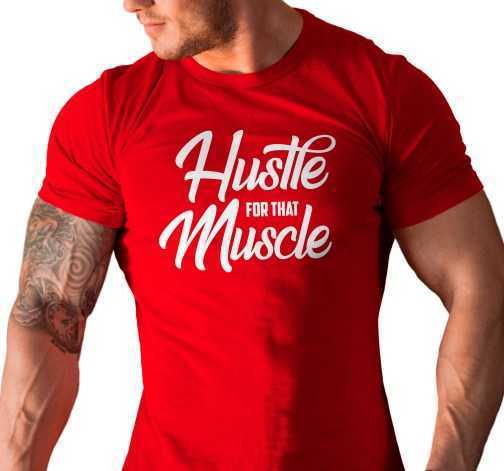 Pánské tričko s potiskem “Hustle for that Muscle”