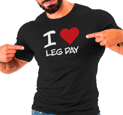 Pánské tričko s potiskem “I ♥️ Leg Day”