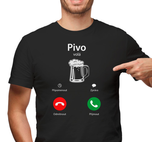 Pánské tričko s potiskem “Pivo volá”