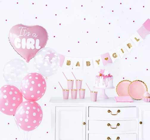 Set dekorací na baby shower - holka