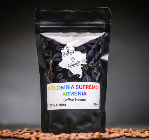 kopi bean Colombia Supremo Decaf Swiss Water bezkofeinová káva Zrnková 100 g