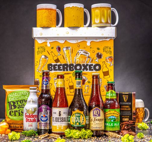 Beerboxeo plné pivních speciálů PREMIUM s pivním Hrnkem