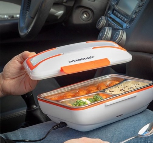 Praktický box na ohřívání jídla do auta