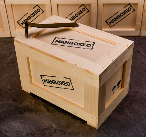 Prázdná Manboxeo bedna s páčidlem – kvádr