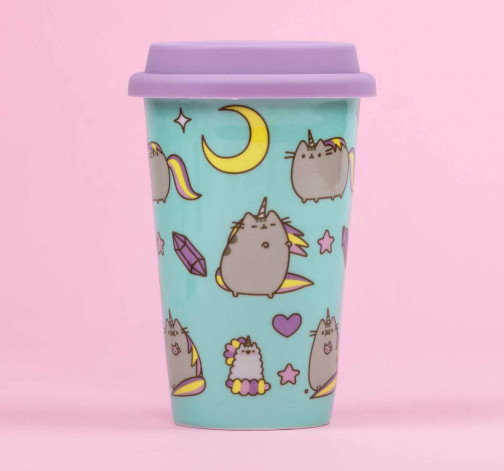 Roztomilý cestovní hrnek Pusheen - jednorožci