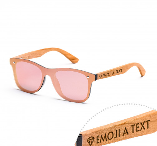 Dřevěné sluneční brýle Luxury růžové