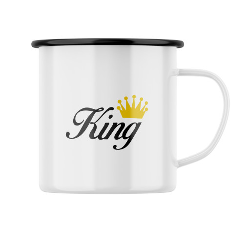 Smaltovaný hrnek s potiskem King