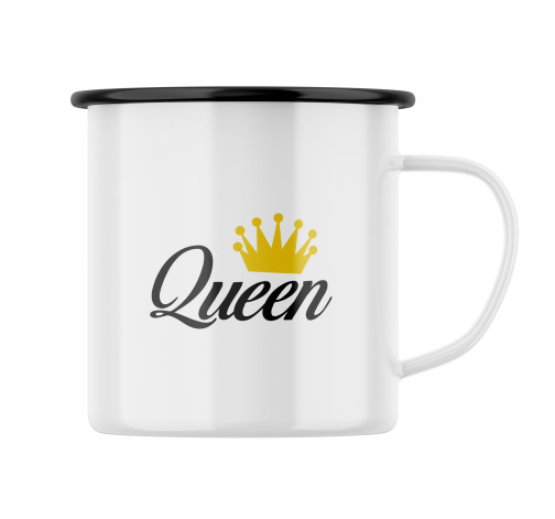 Smaltovaný hrnek s potiskem Queen