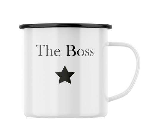 Smaltovaný hrnek s potiskem The Boss