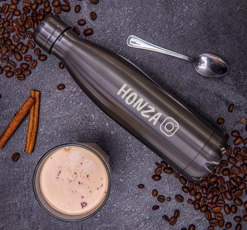 Termoska z nerezové oceli - stříbrná s gravírováním 500 ml