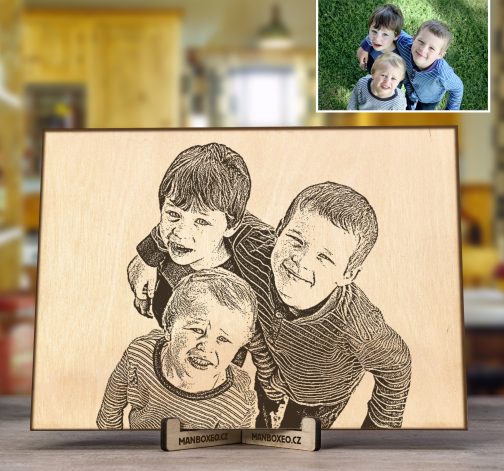 Fotka na dřevo - Děti A4 (220 x 310 mm)