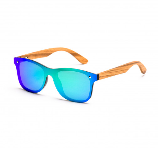Dřevěné sluneční brýle Luxury – modrozelené