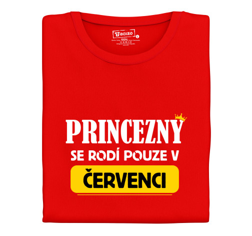 Dámské tričko s potiskem “Princezny se rodí” s měsícem narození
