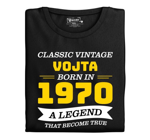 Pánské tričko s potiskem “Classic Vintage” s vlastním jménem a rokem narození