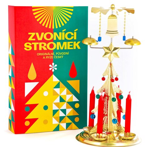 Vánoční zvonící stromek zlatý