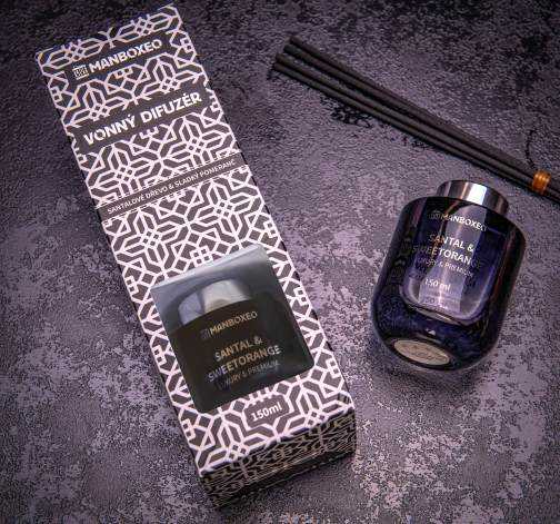 Luxusní Aroma difuzér s prémiovou vůní - SANTAL & SWEETORANGE 150 ml