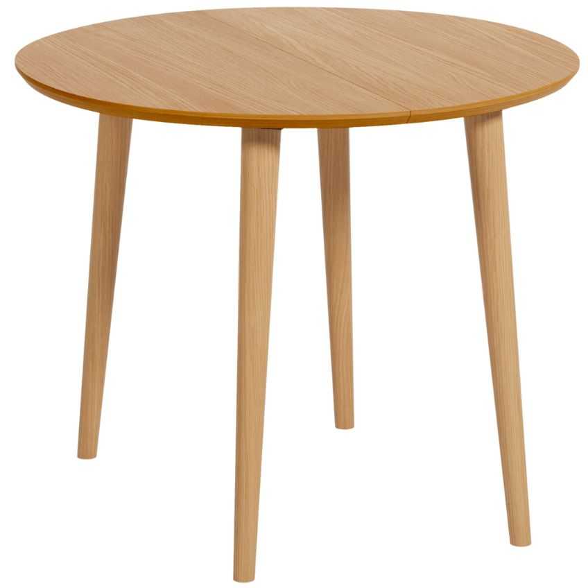 Dubový rozkládací jídelní stůl Kave Home Oqui 90-170 x 90 cm