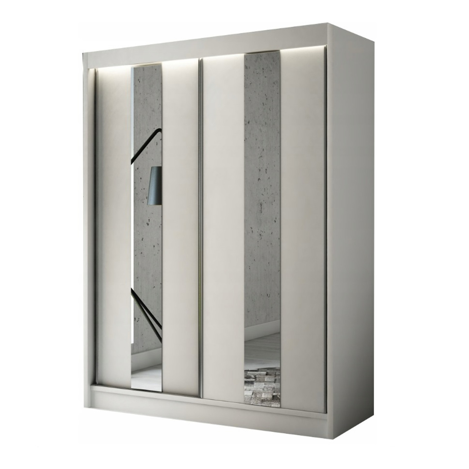 Kvalitní Šatní Skříň Luke 150 cm Dub craft Zrcadlo